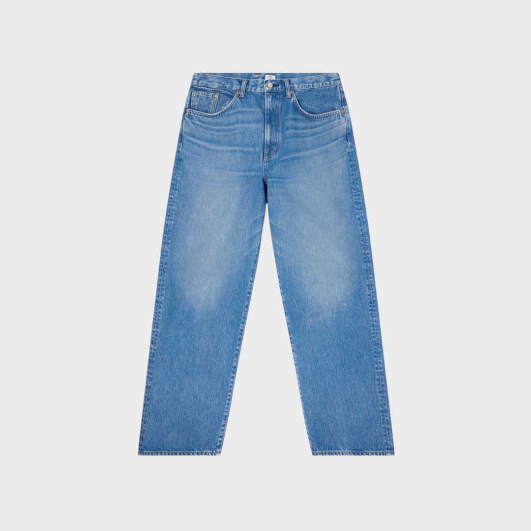 Edwin Wide Pants streetwear stil i blå denim