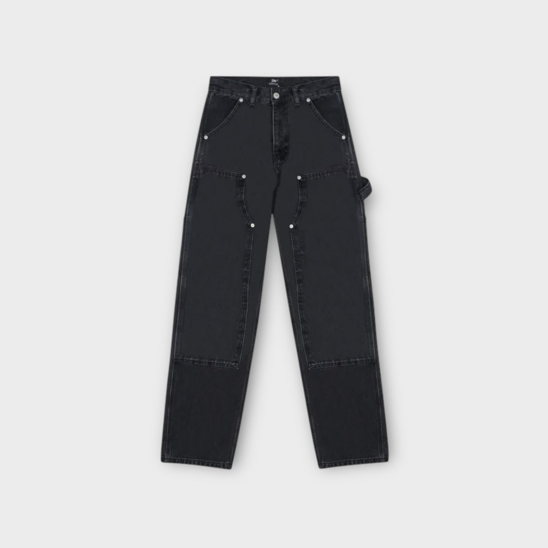 Patta Double Knee Denim Jeans i sort herre streetwear