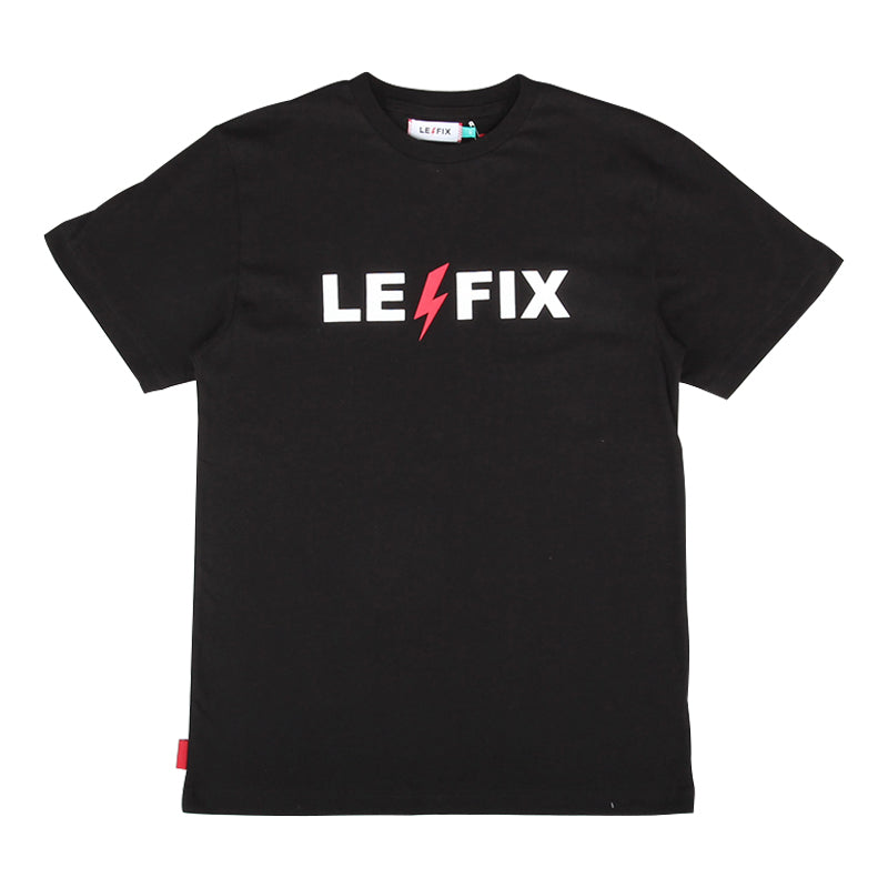LE FIX LIGHTNING T-SHIRT - Sort T-shirt med lynprint