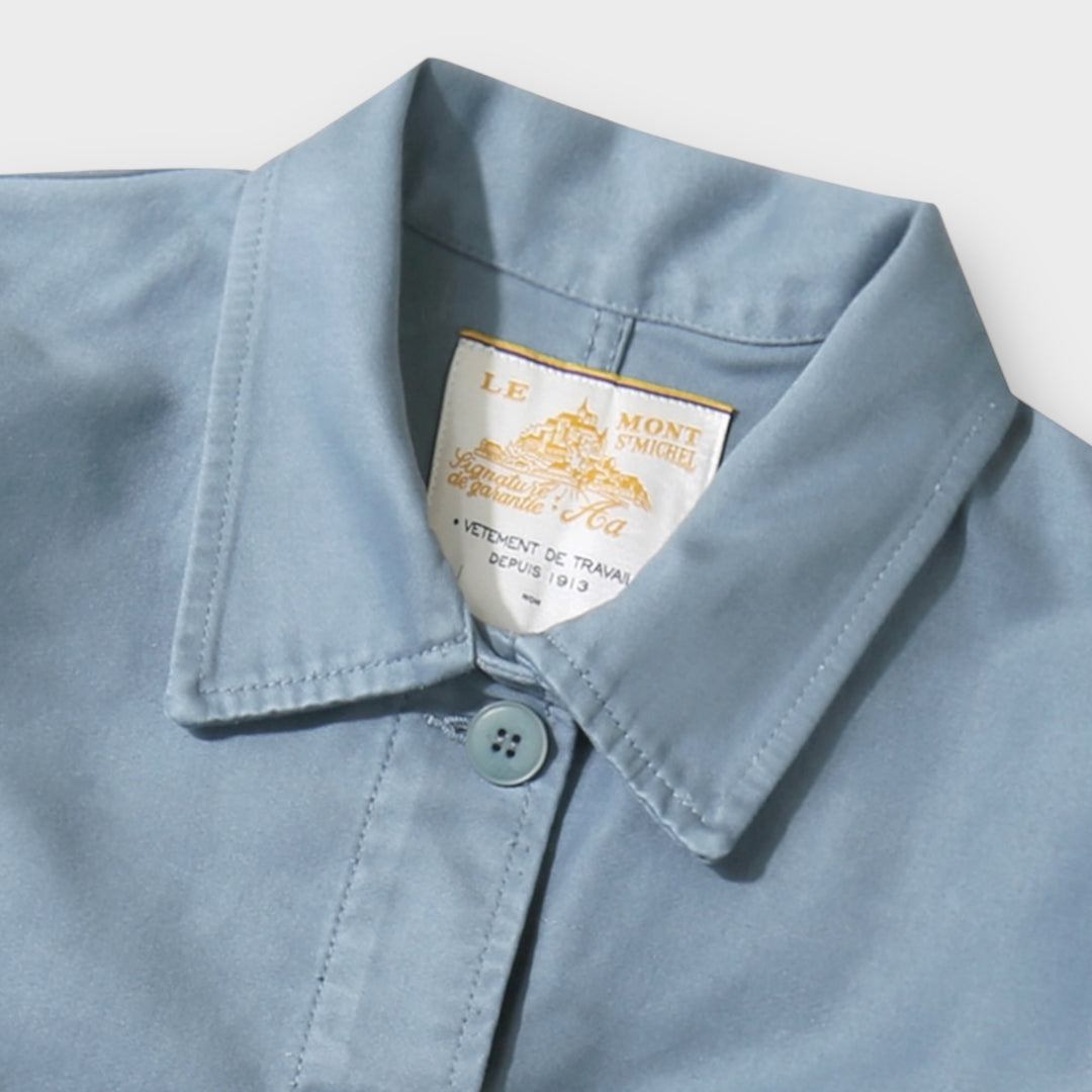 Le Mont Saint Michel Moleskin Work Jacket I Sky Blue