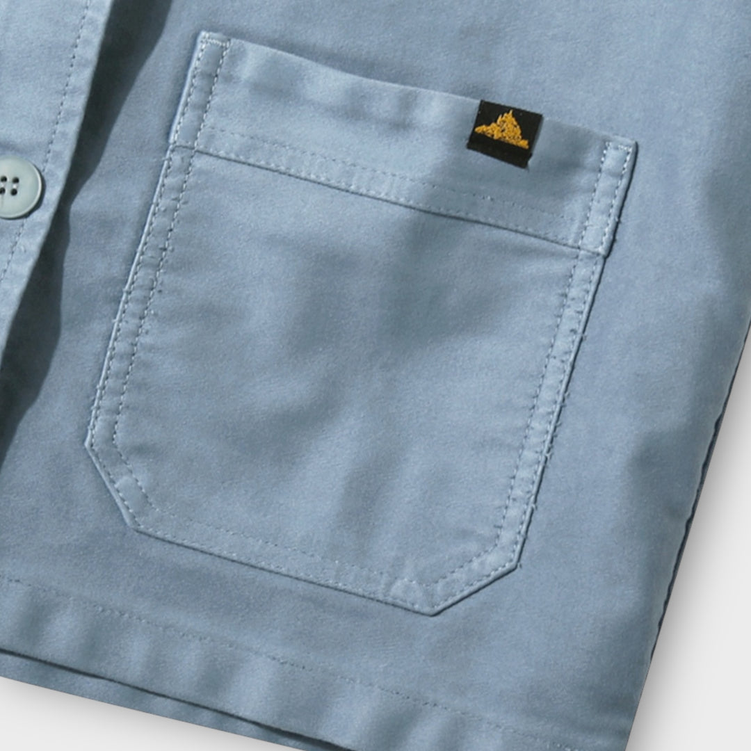 Le Mont Saint Michel Moleskin Work Jacket I Sky Blue