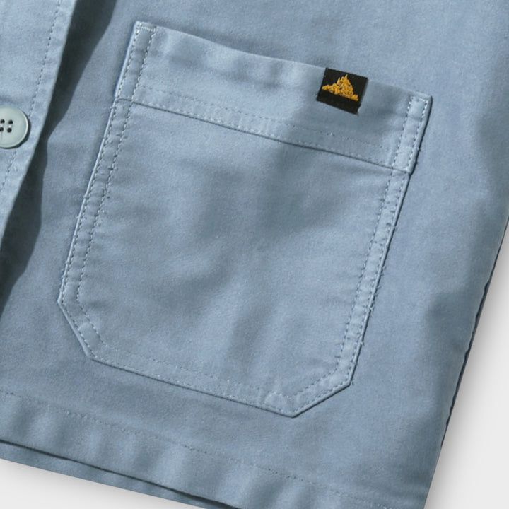 Le Mont Saint Michel Moleskin Work Jacket I Sky Blue