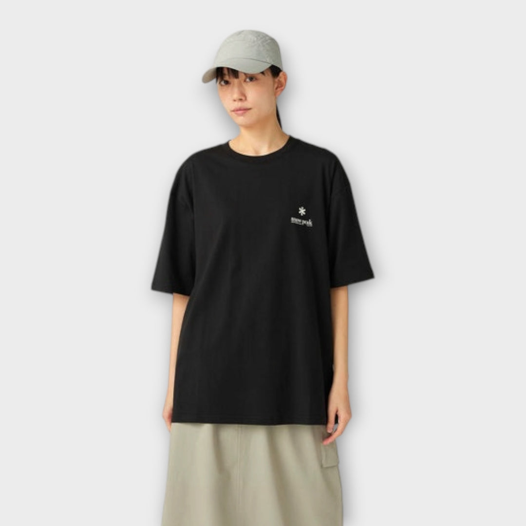 Snow Peak Soft Cotton Relaxed Logo T-Shirt I Sort