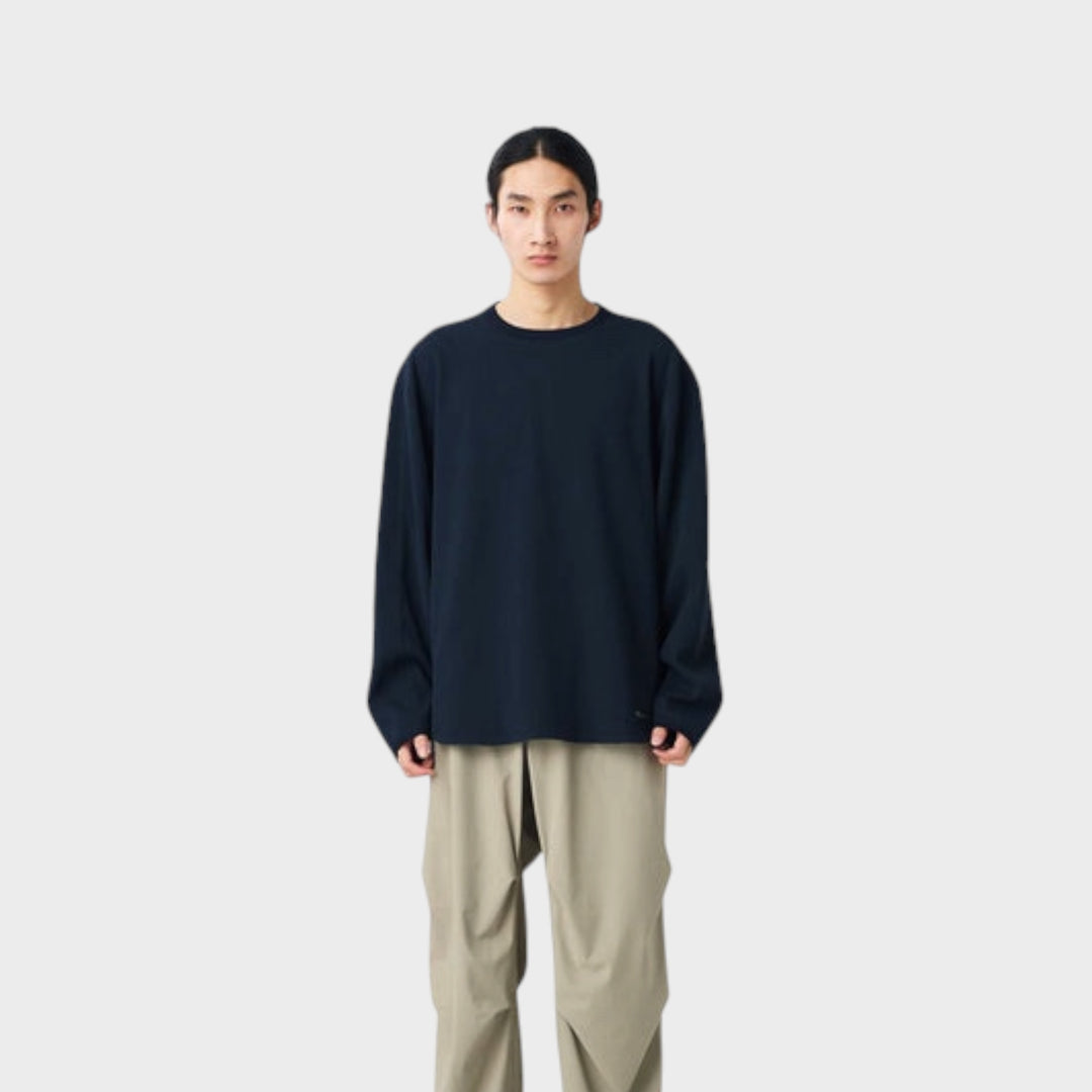 Snow Peak Dry Waffle Langærmet T-Shirt I Dark Navy