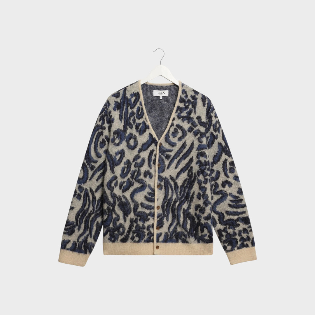 Wax London Alban Cardigan I Ecru/Navy