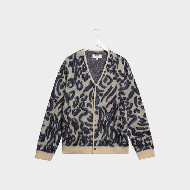 Wax London Alban Cardigan I Ecru/Navy