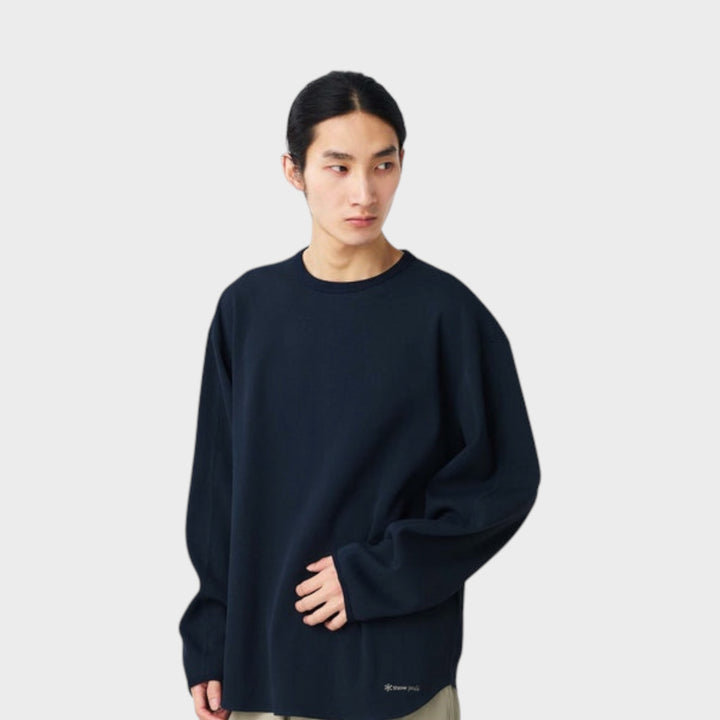 Snow Peak Dry Waffle Langærmet T-Shirt I Dark Navy