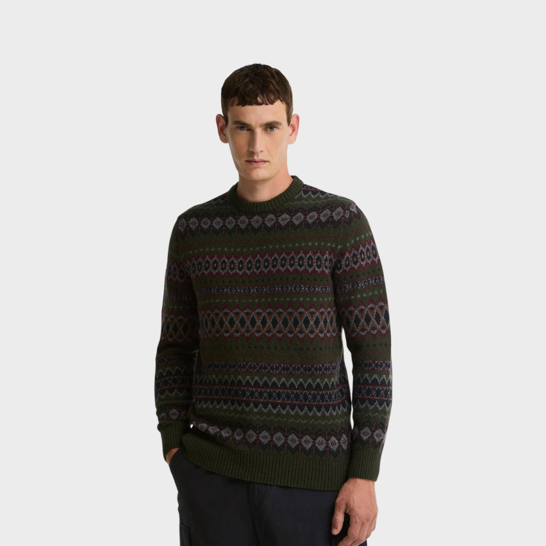 Barbour Case Fairisle Crew Neck I Shadow