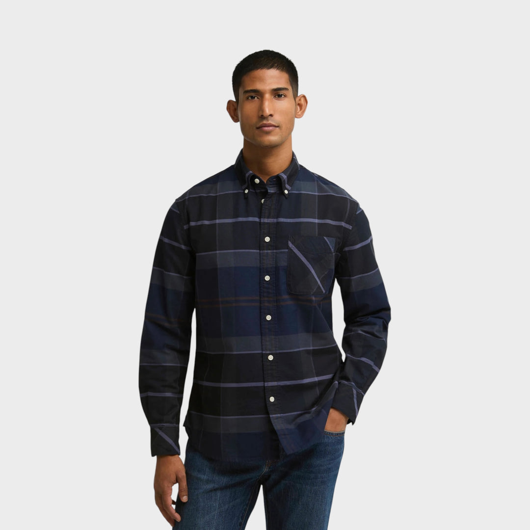 Barbour Mineral Authen Skjorte I Navy