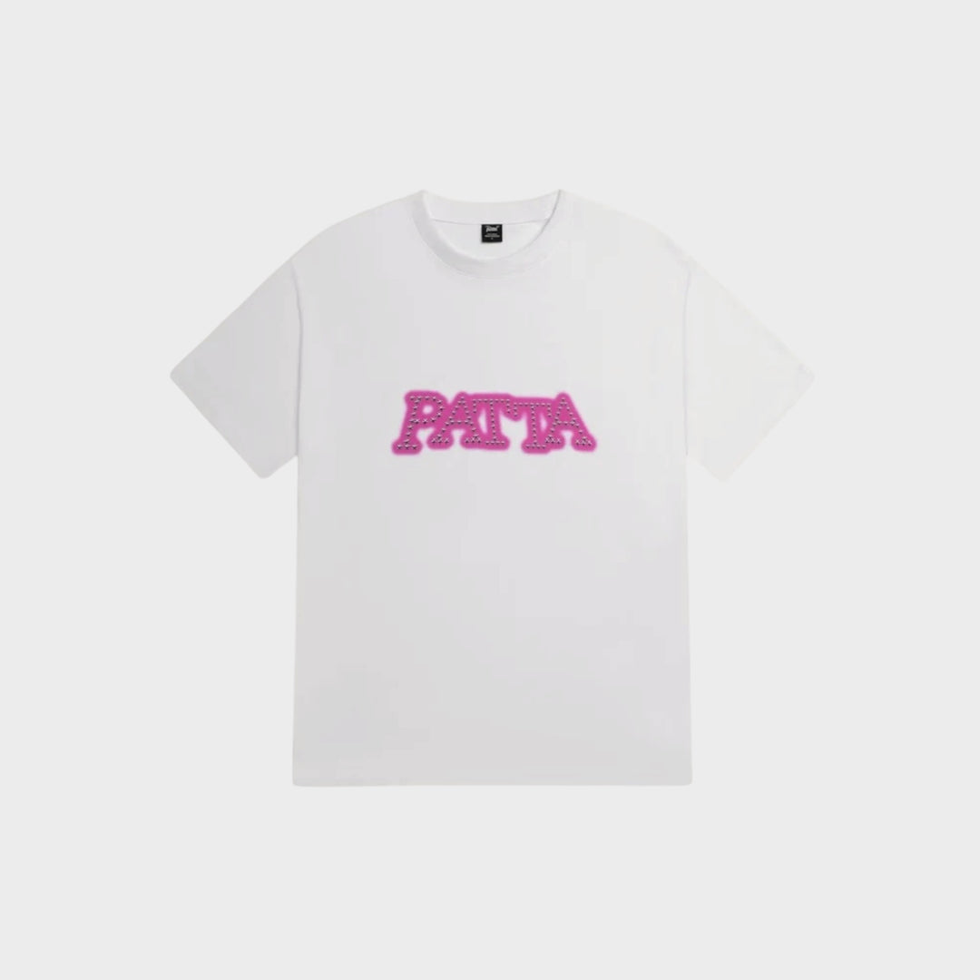 Patta Studs T-Shirt I Hvid/Pink