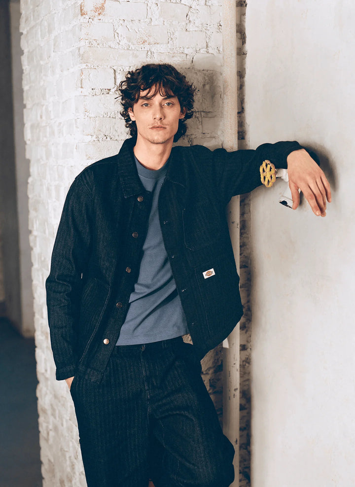 Dickies Selvedge Herringbone Barn Rinsed Jakke I Blå