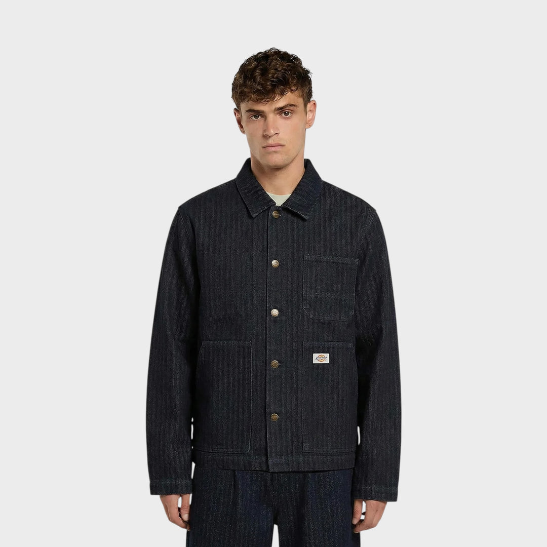 Dickies Selvedge Herringbone Barn Rinsed Jakke I Blå