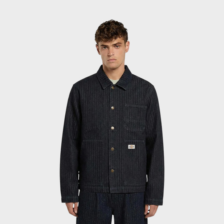 Dickies Selvedge Herringbone Barn Rinsed Jakke I Blå