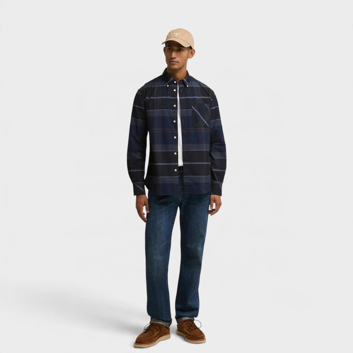 Barbour Mineral Authen Skjorte I Navy