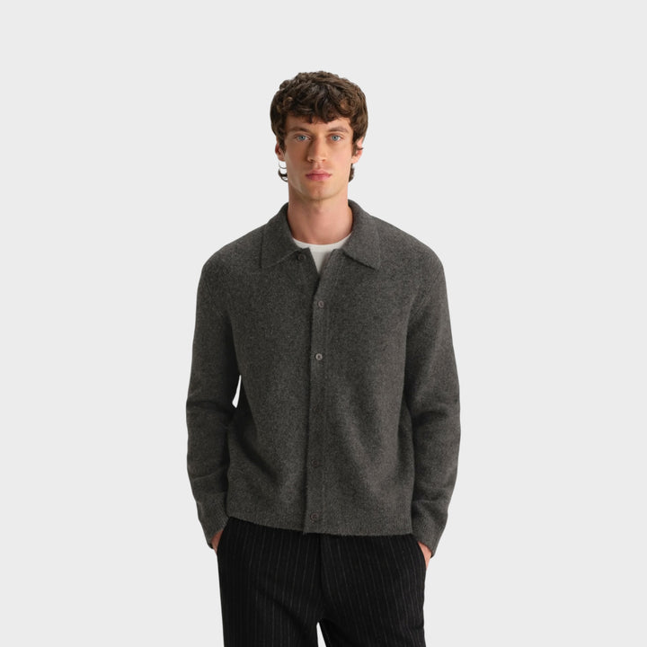 Wax London Tristan Knit Polo I Charcoal