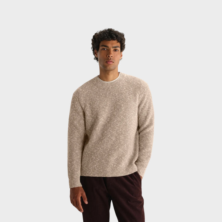 Wax London Wilde Rib Fleck Crew I Natural