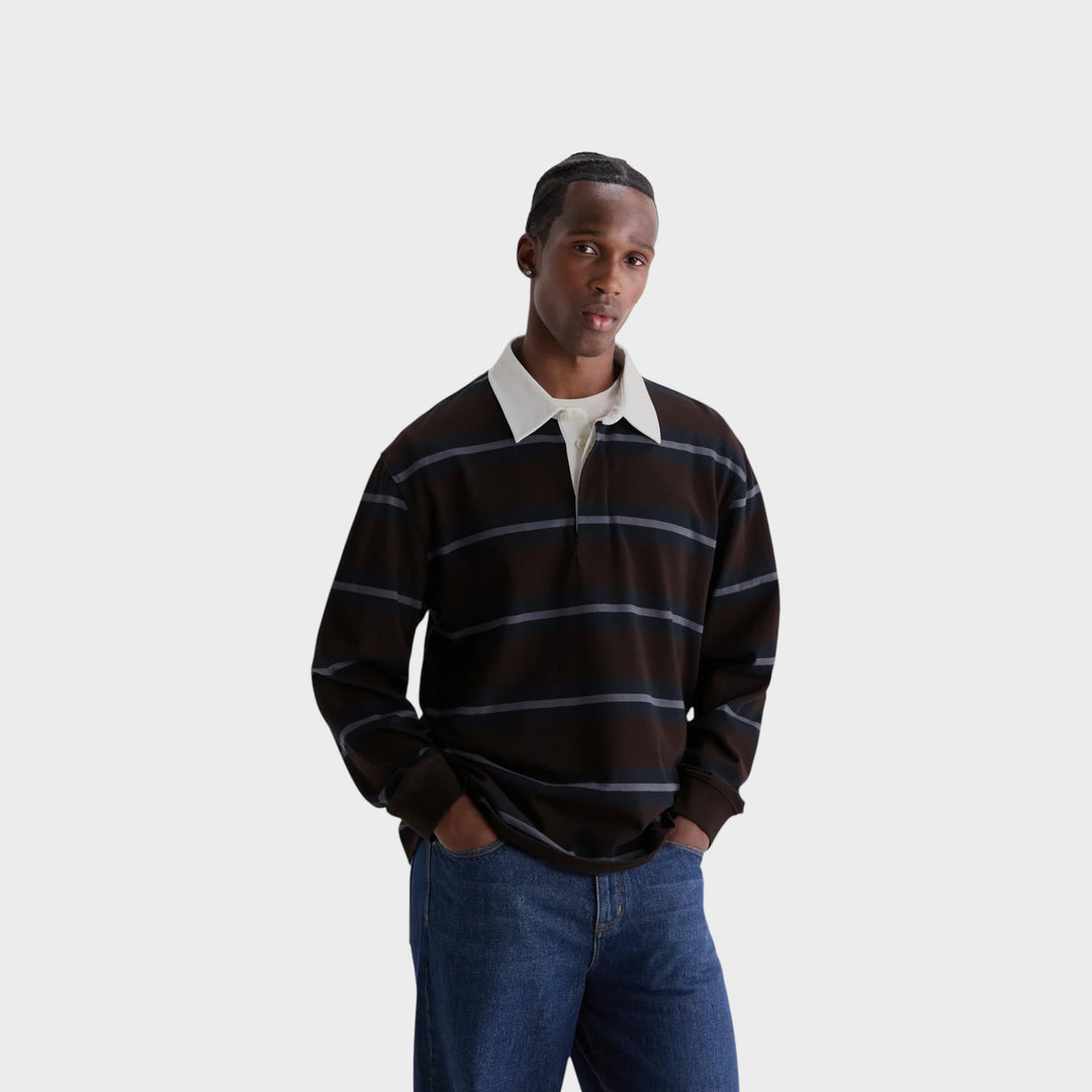 Wax London Rowhill Rugby Polo I Mirror Stripe