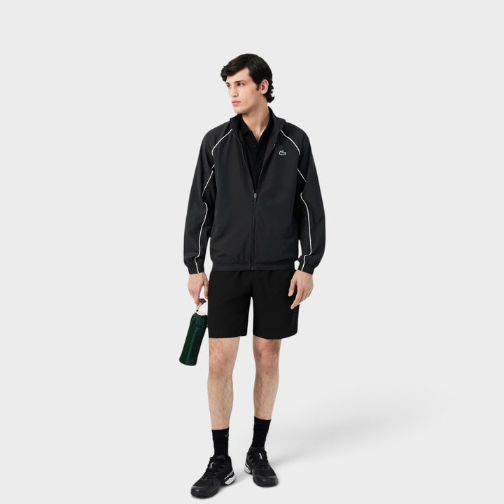 Lacoste Sport Water-Repellent Trim Accent Track Jacket I Sort