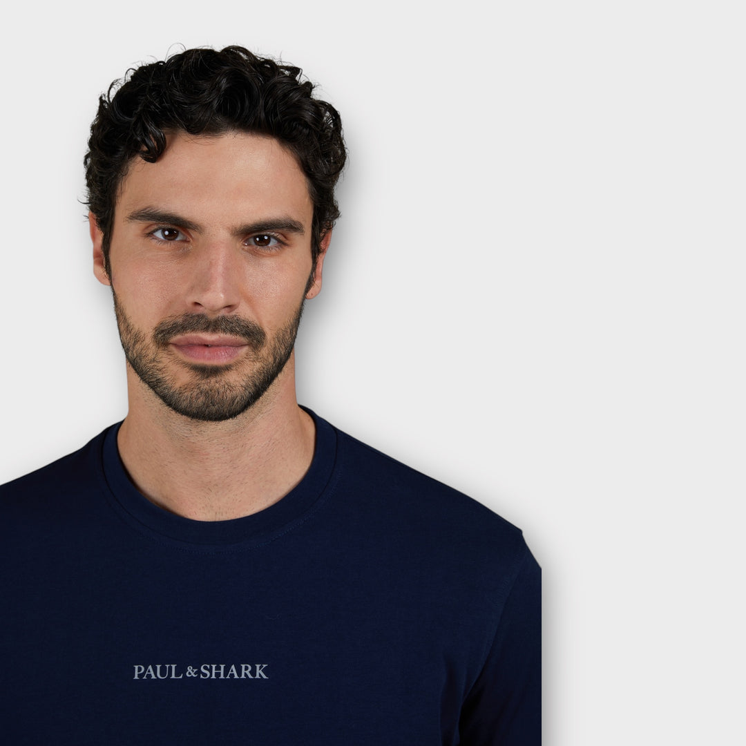 Paul & Shark Knitted Cotton T-Shirt I Navy