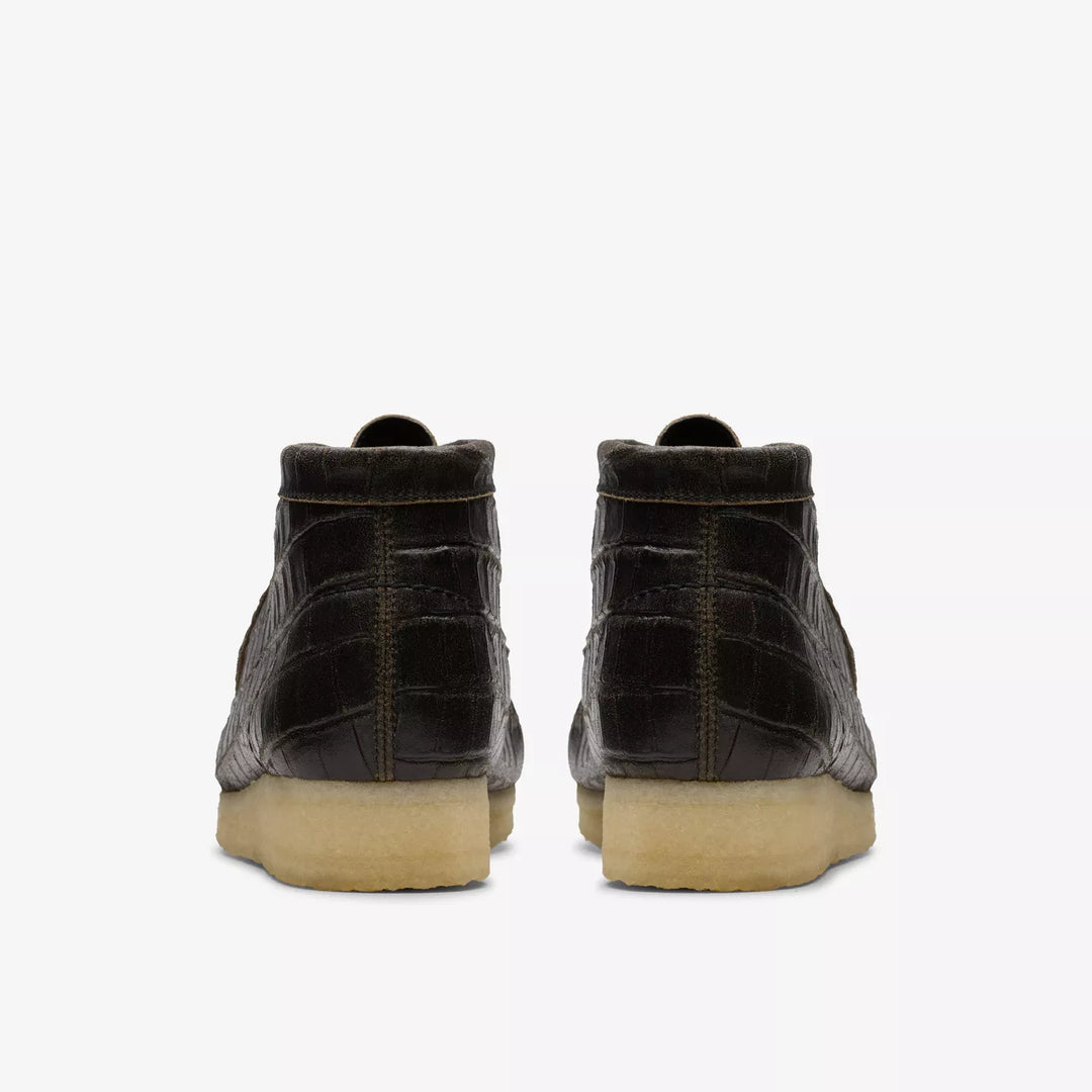 Clarks Wallabee Boot In Black Croc