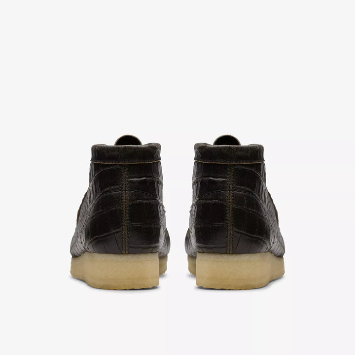 Clarks Wallabee Boot In Black Croc