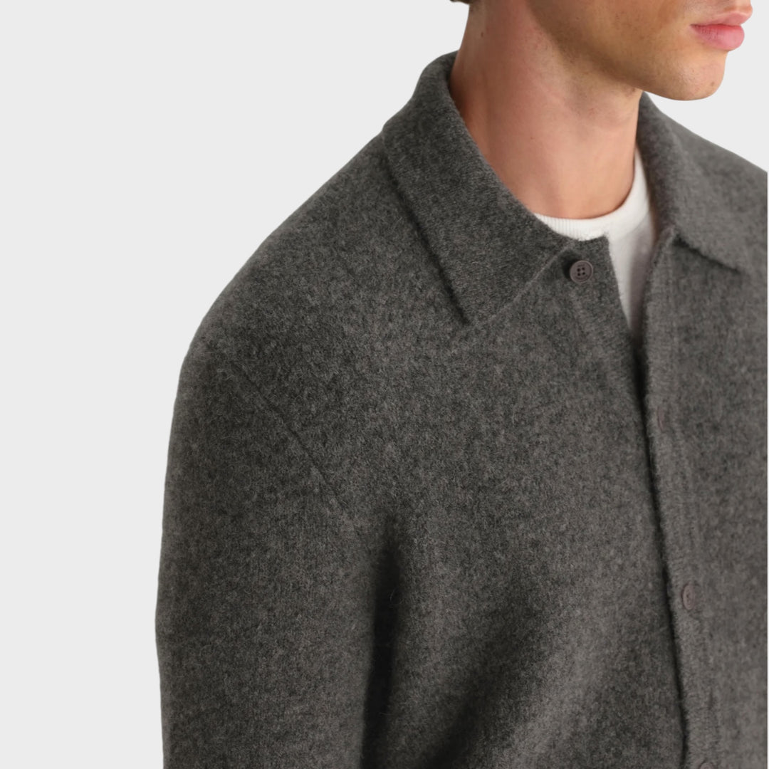 Wax London Tristan Knit Polo I Charcoal
