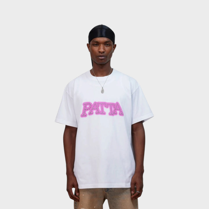 Patta Studs T-Shirt I Hvid/Pink