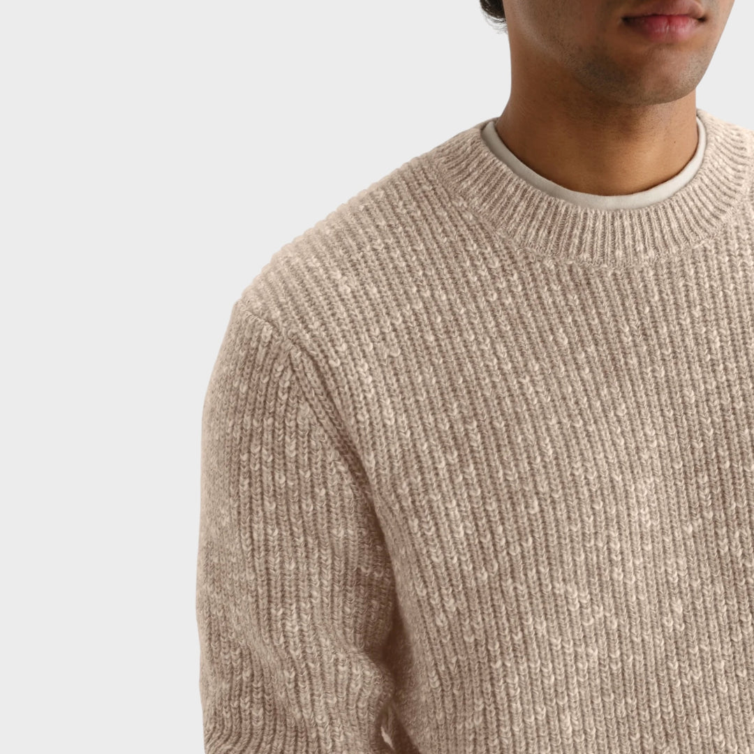 Wax London Wilde Rib Fleck Crew I Natural
