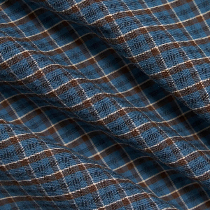 Universal Works Shiro Check Lazy Day Shirt In Blue