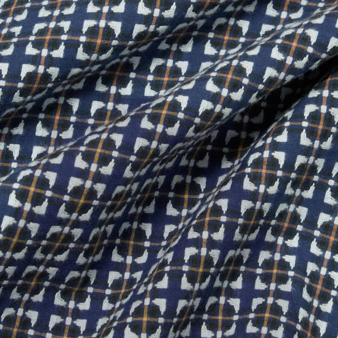 Universal Works Oscar Cotton LS Camp Skjorte I Navy