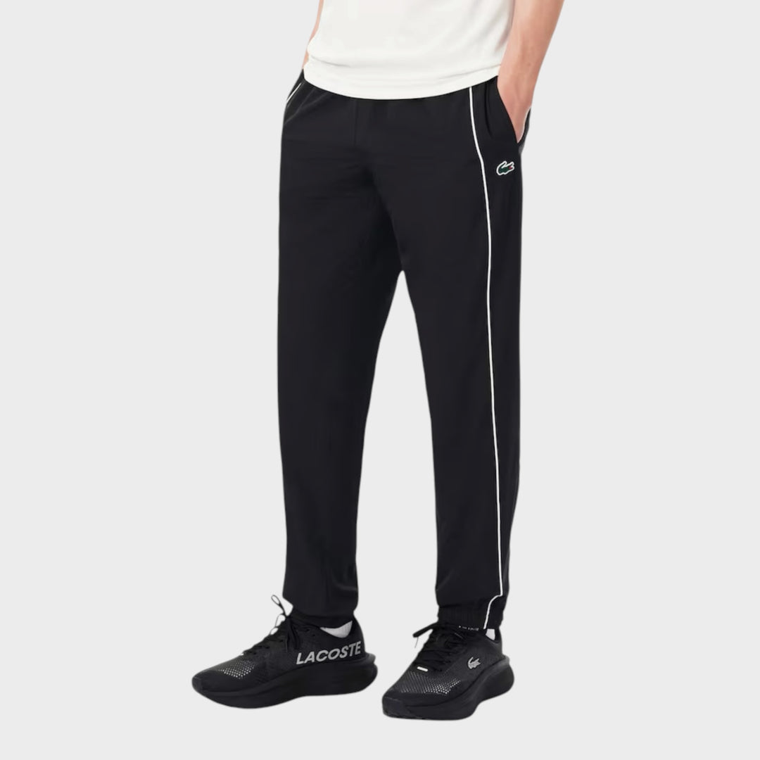 Lacoste Water-Repellent Trim Accent Sport Track Pants I Black