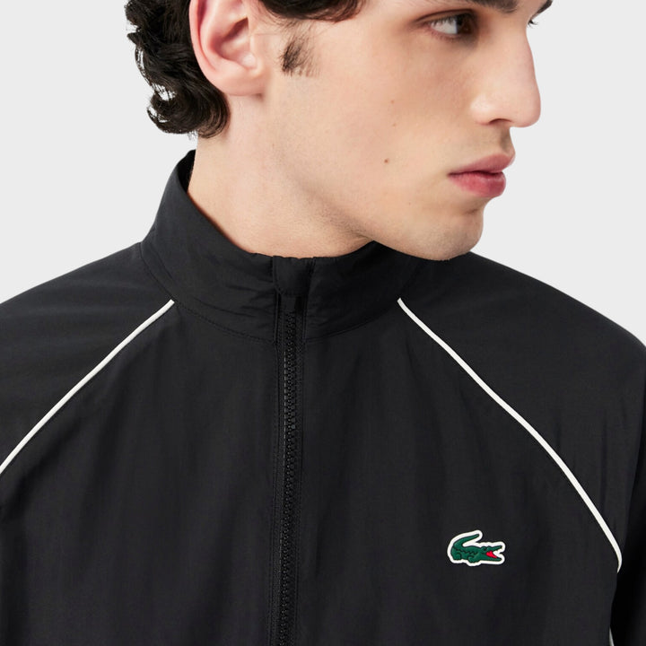 Lacoste Sport Water-Repellent Trim Accent Track Jacket I Sort