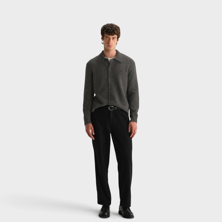 Wax London Tristan Knit Polo I Charcoal
