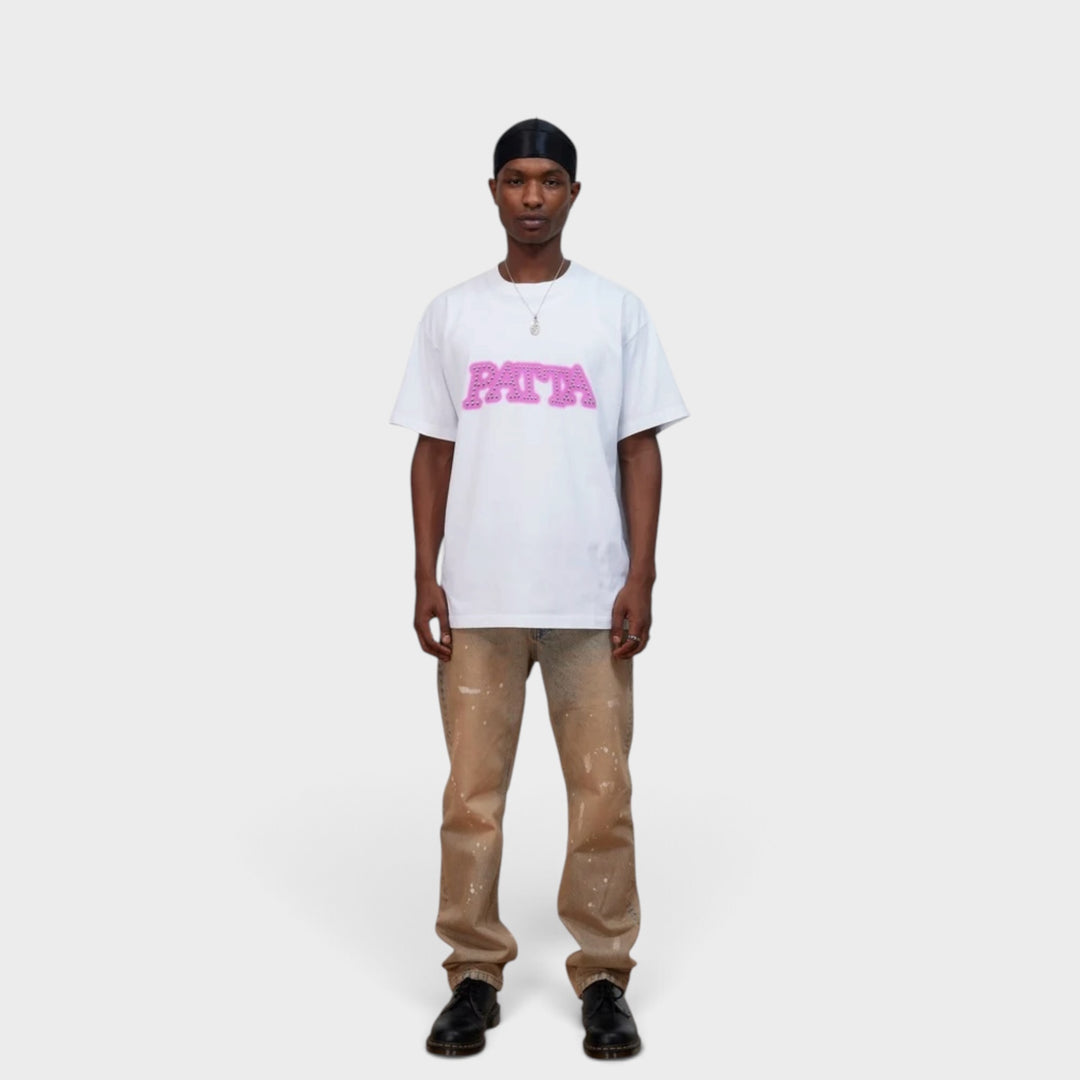 Patta Studs T-Shirt I Hvid/Pink