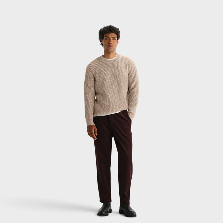 Wax London Wilde Rib Fleck Crew I Natural
