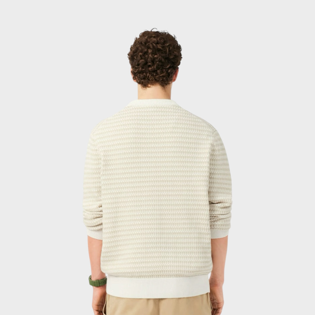 Lacoste Cotton Striped Sweater I Beige/Light Grey