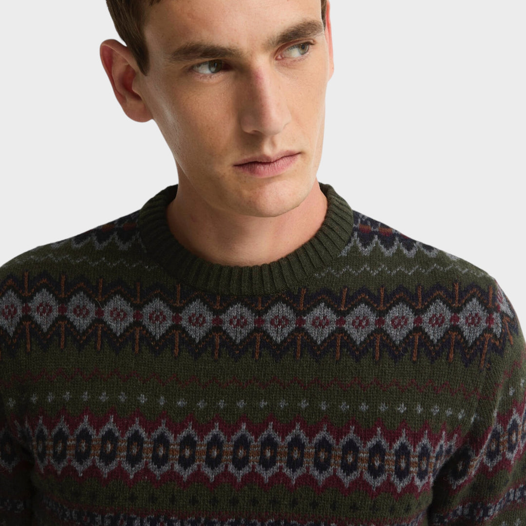Barbour Case Fairisle Crew Neck I Shadow