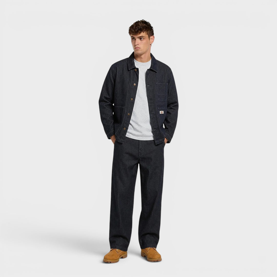 Dickies Selvedge Herringbone Barn Rinsed Jakke I Blå
