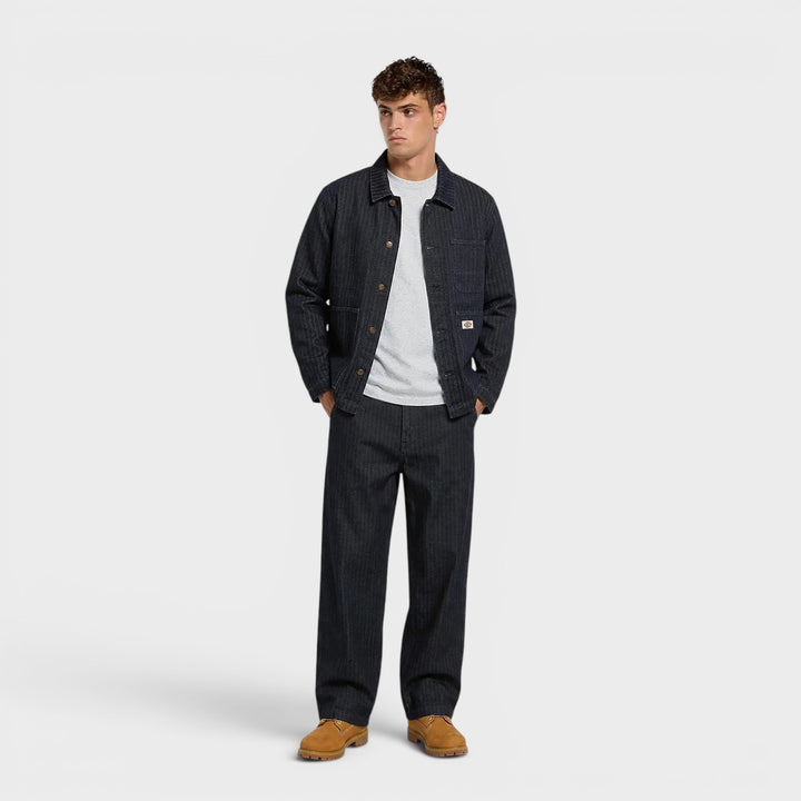 Dickies Selvedge Herringbone Barn Rinsed Jakke I Blå