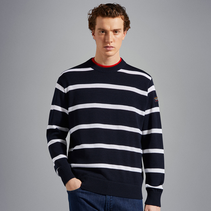 Paul &amp; Shark Striped Knitwear In Navy/White