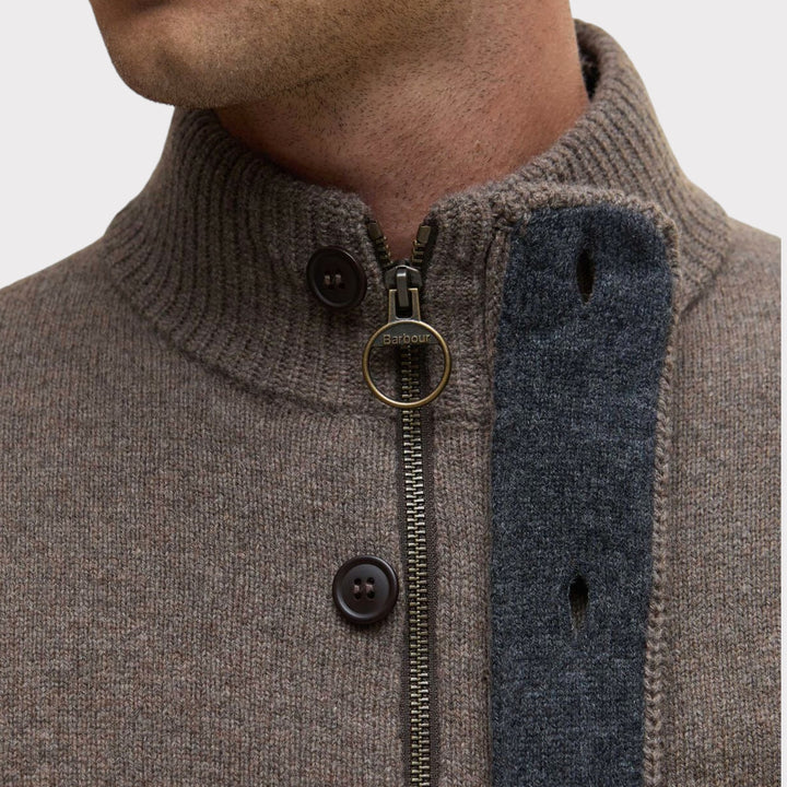 Barbour Patch Zip Through I Dark Stone