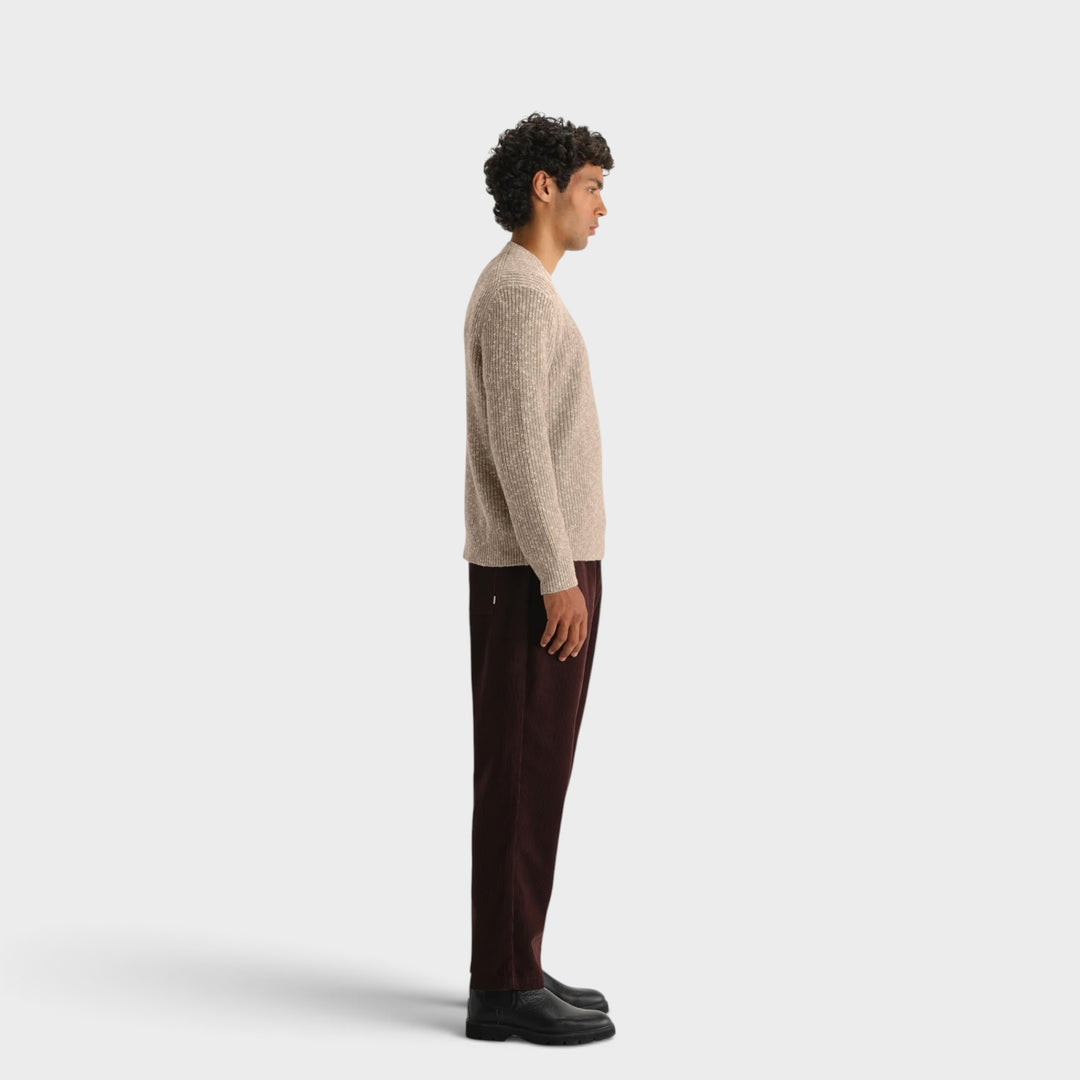 Wax London Wilde Rib Fleck Crew I Natural