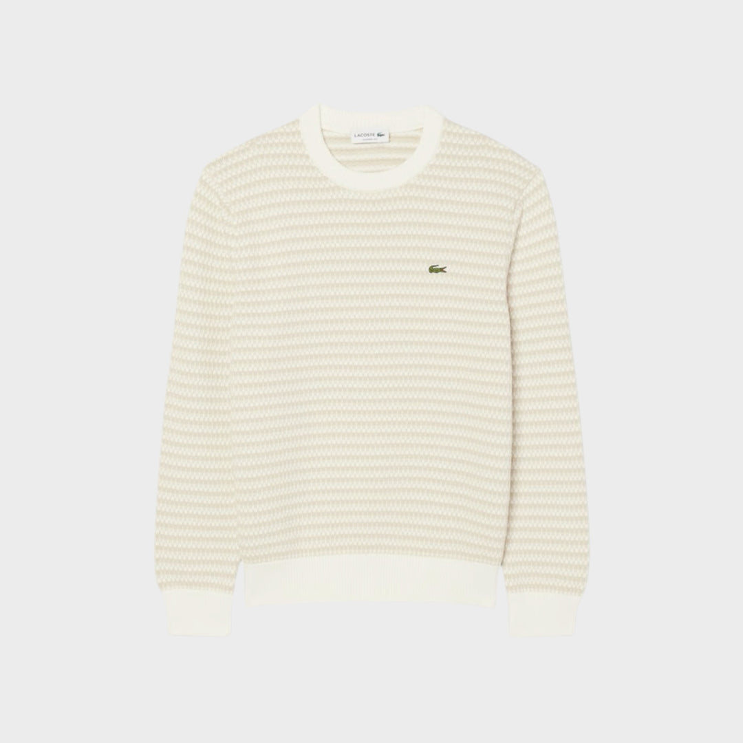 Lacoste Cotton Striped Sweater I Beige/Light Grey