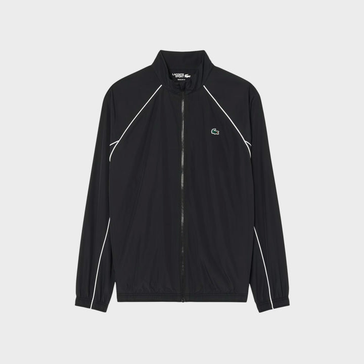 Lacoste Sport Water-Repellent Trim Accent Track Jacket I Sort