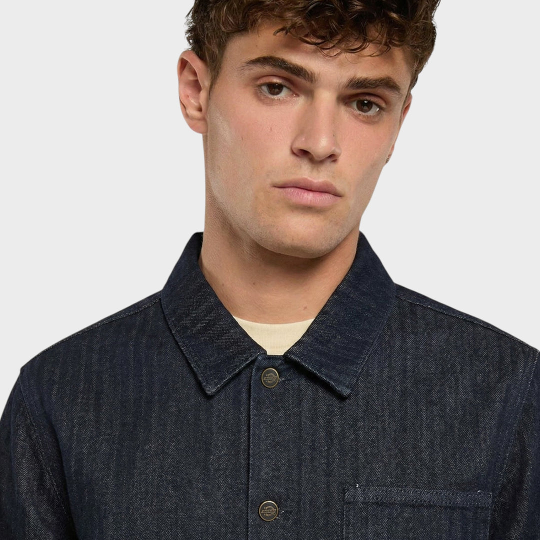 Dickies Selvedge Herringbone Barn Rinsed Jakke I Blå