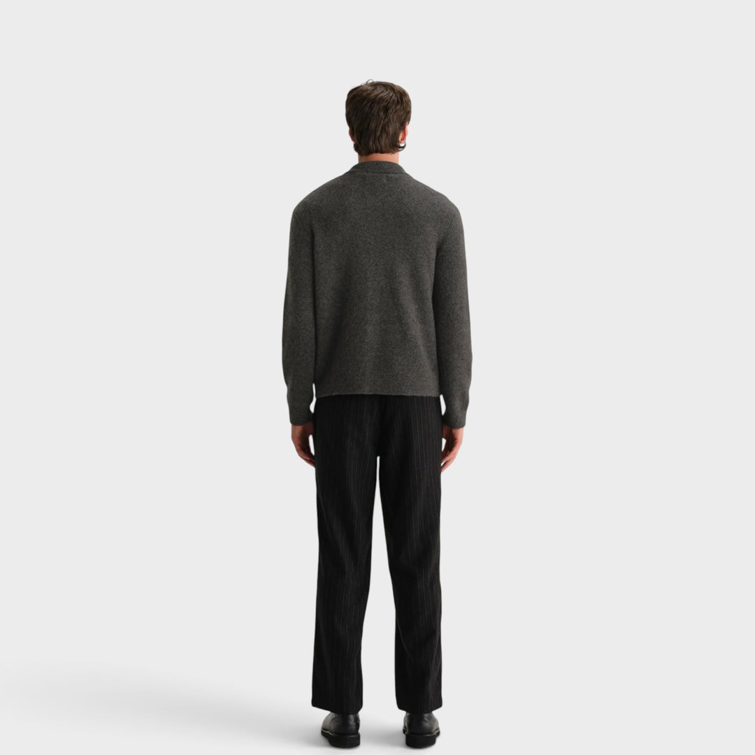Wax London Tristan Knit Polo I Charcoal