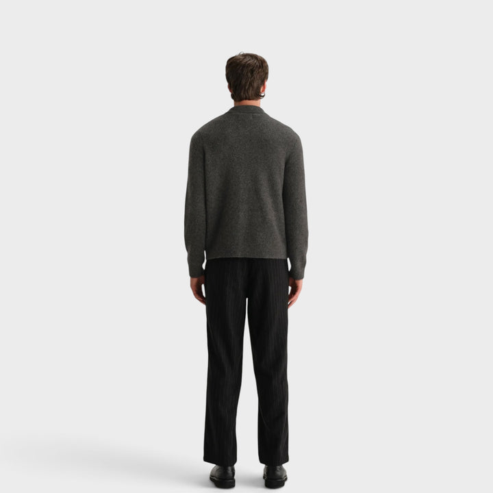 Wax London Tristan Knit Polo I Charcoal