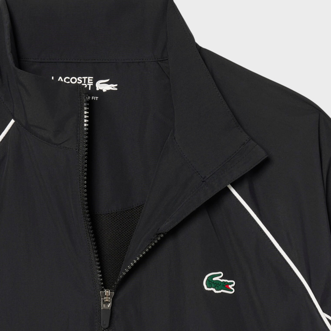 Lacoste Sport Water-Repellent Trim Accent Track Jacket I Sort