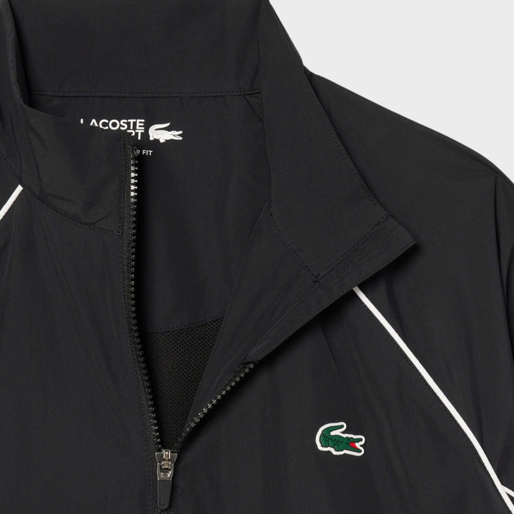 Lacoste Sport Water-Repellent Trim Accent Track Jacket I Sort