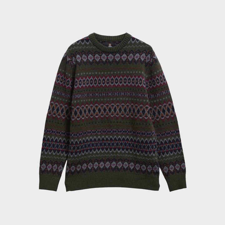 Barbour Case Fairisle Crew Neck I Shadow